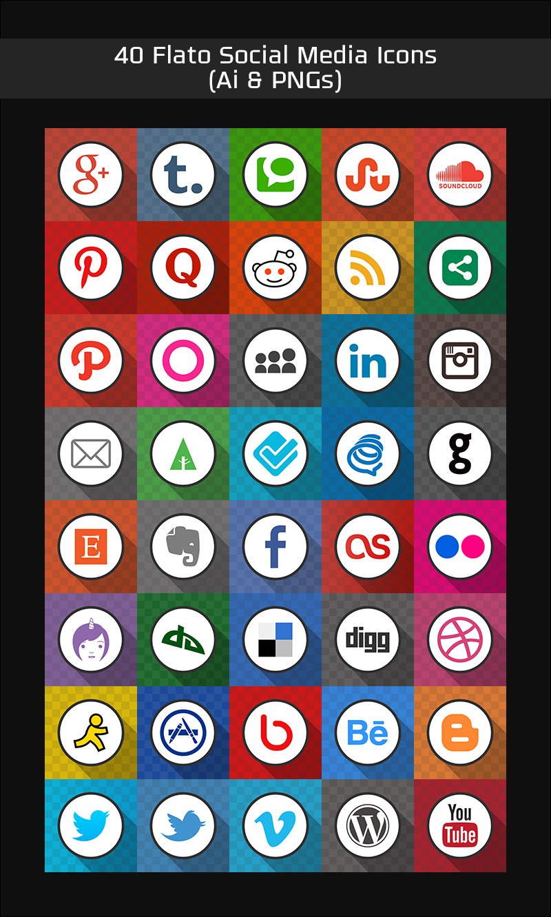 40 flato social media icons