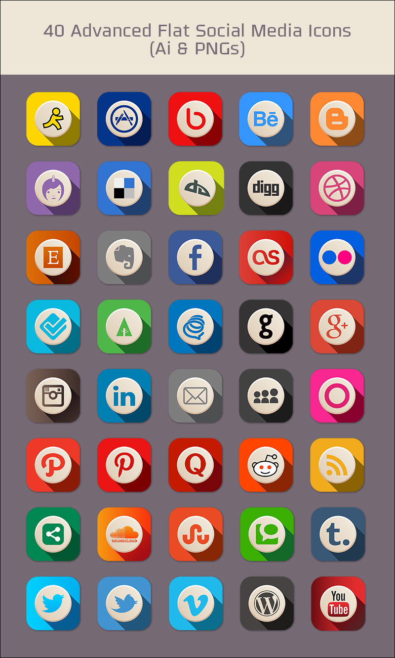 download social media icon pack illustrator free