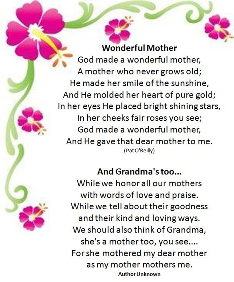 Best 30 Mothers Day Poems Quotes