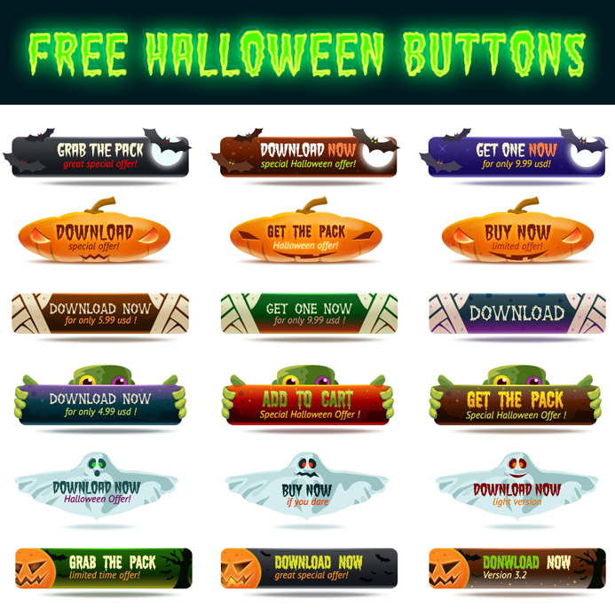 free-halloween-buttons-vector