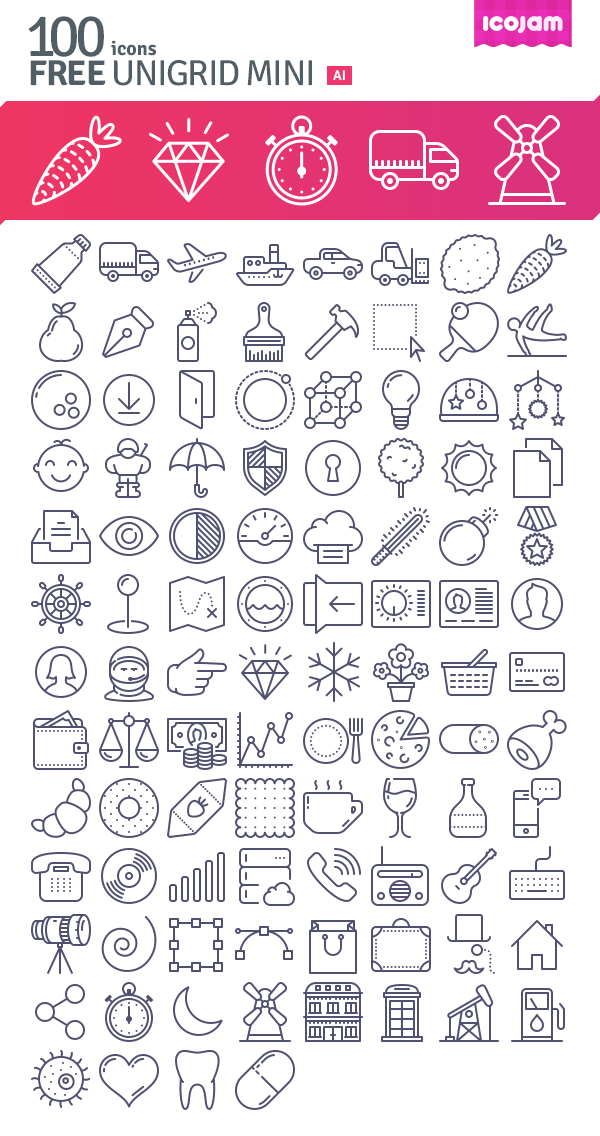 100 Free Vector Icons