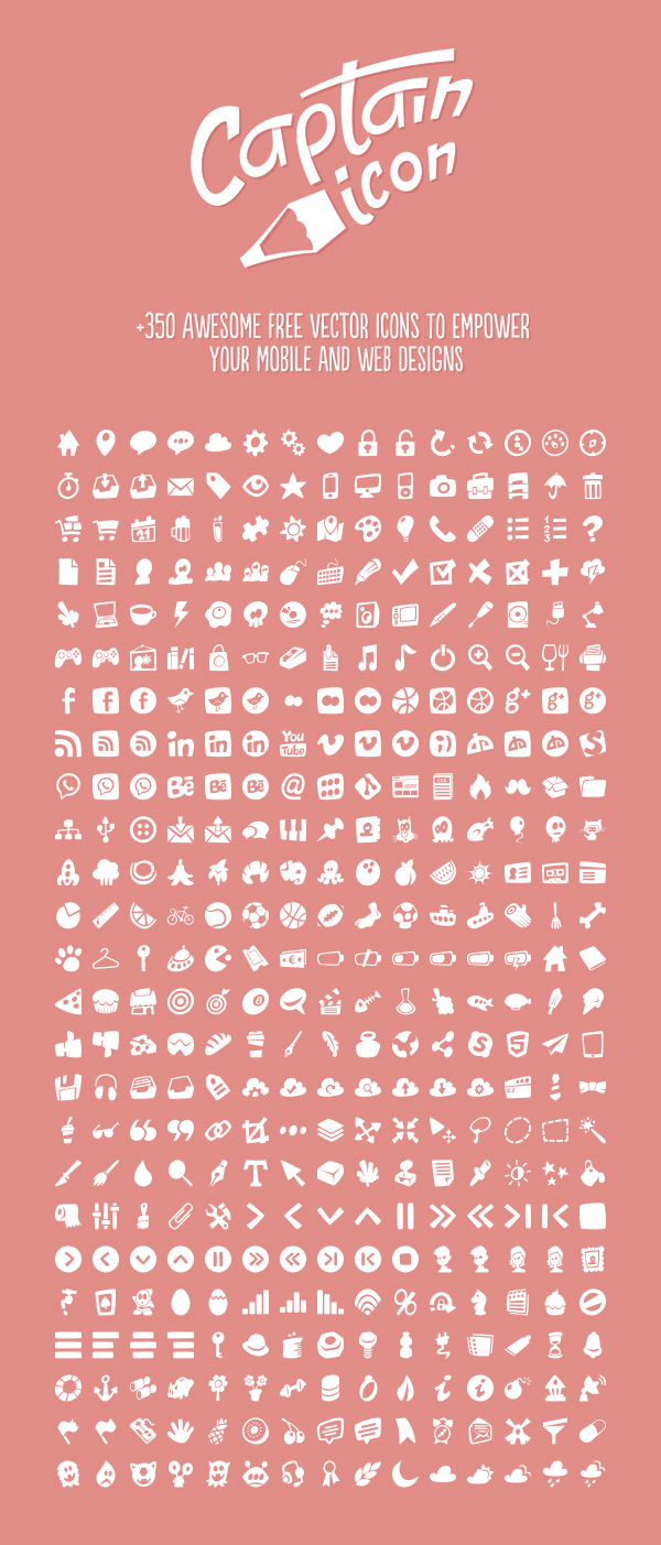 Free 350 Vector Icons For Web Projects