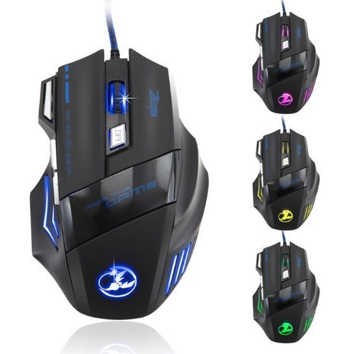 Zelotes 5500 DPI 7 Button LED Optical USB Wired Gaming Mouse 1