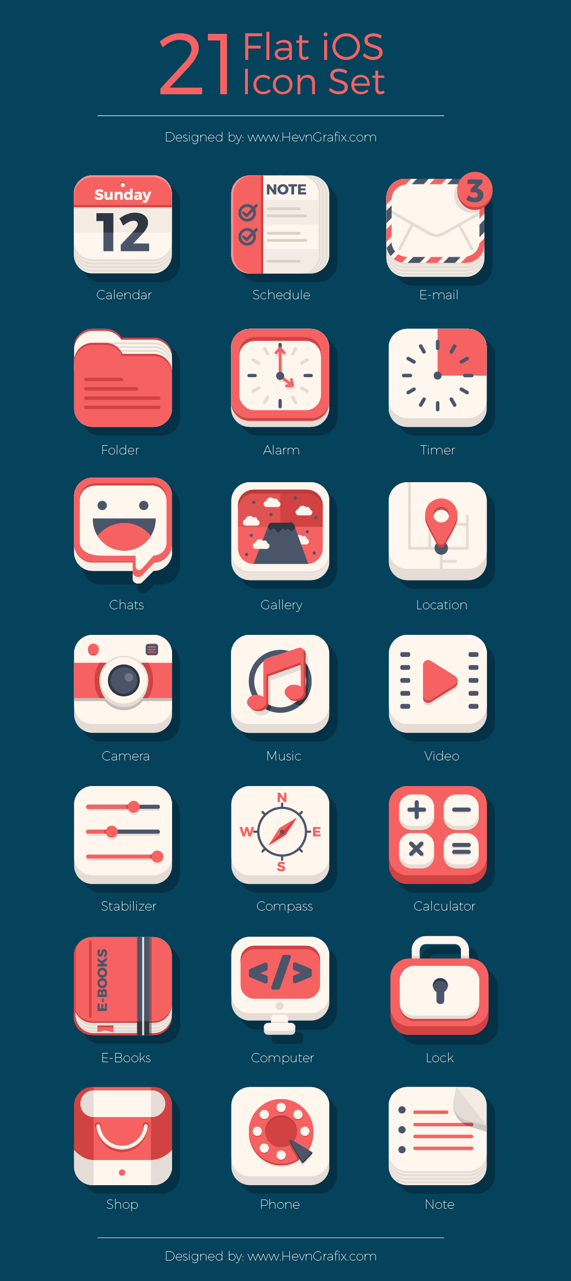 21 Free Flat iOS Icons 2015