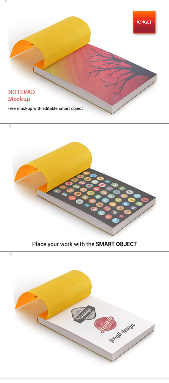 Free NotePad Mockup For Corporate Identity 2015