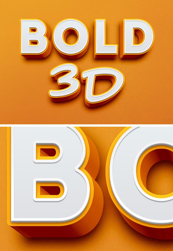 Free Bold 3D Text Effect Psd