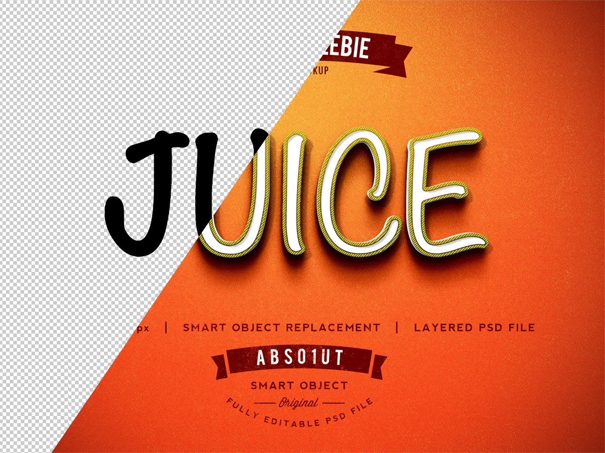 Free Juice Photoshop Text Effect Psd