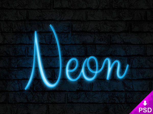 Free Neon Text Effect Psd