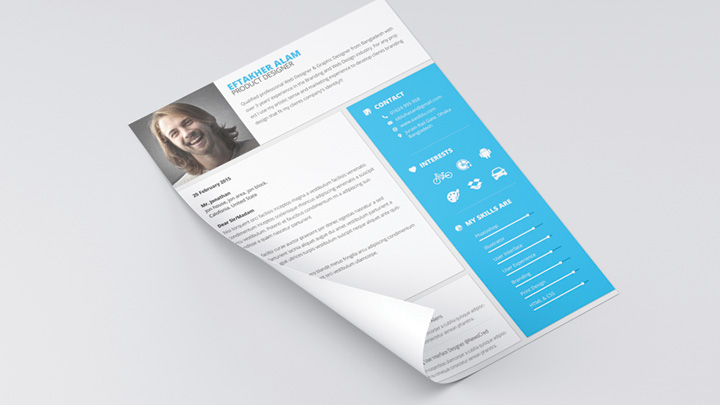 Material Style Professional CV-Resume With Cover Letter Template-3