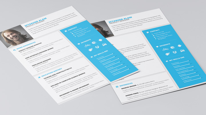 Material Style Professional CV-Resume With Cover Letter Template-5