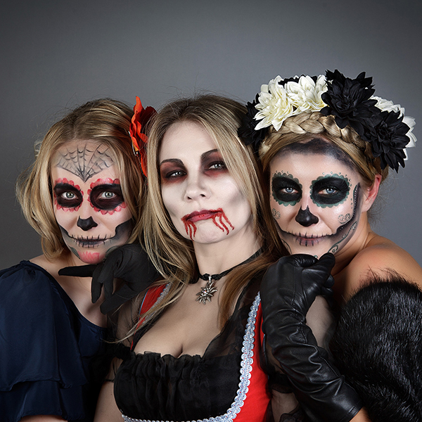 Women in Halloween costume