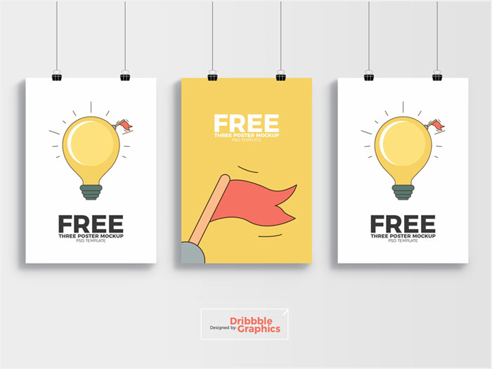 Free-3-Poster-Mockup-PSD-Template