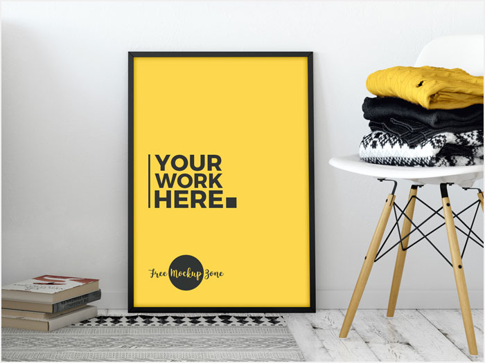 Free-Room-Interior-Standing-Poster-Mockup