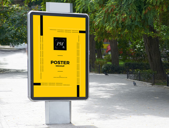 City-Street-Outdoor-Advertisement-Vertical-Poster-Mockup