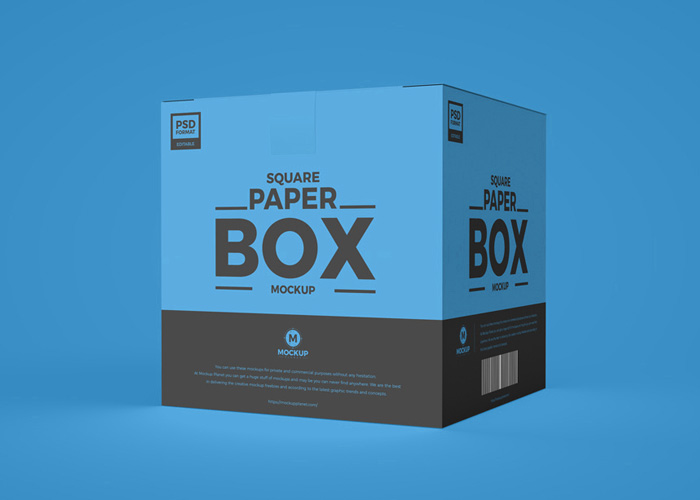 Free-Square-Paper-Box-Mockup