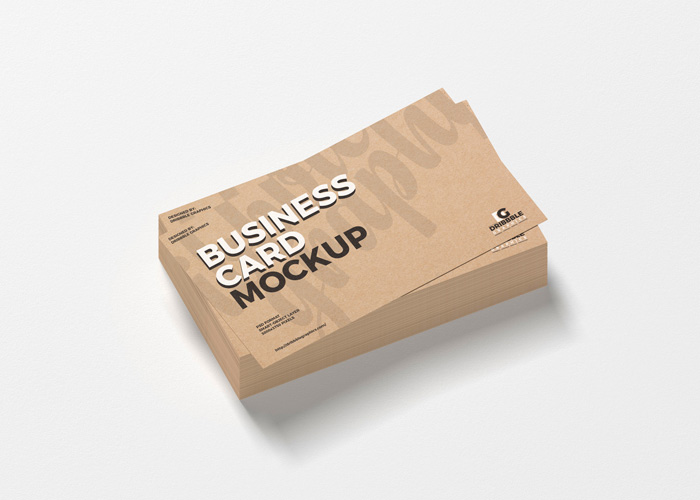 Free-Top-View-Stack-of-Kraft-Business-Cards-Mockup