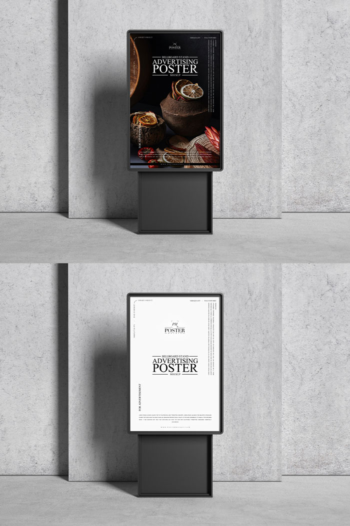 Free-PSD-Billboard-Stand-Advertising-Poster-Mockup