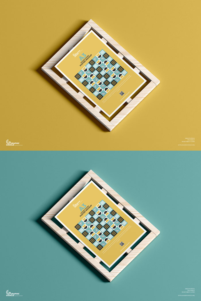 Free-Wooden-Framed-A3-Poster-Mockup-PSD