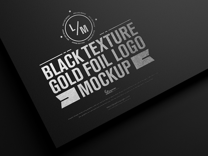Free-Black-Texture-Foil-Logo-Mockup