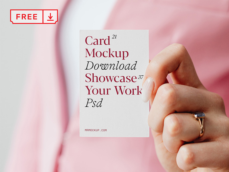 Free-Girl-Showing-Business-Card-Mockup