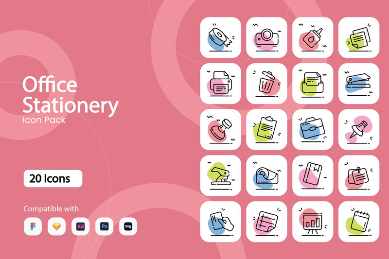 20-Office-Stationery-Icons