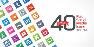 40 flat social media icons