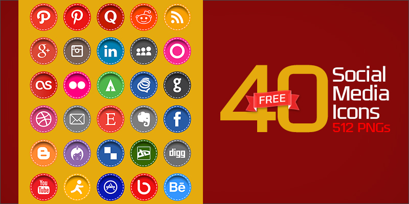 40 Free Social Media Icons (PNGs & Ai File)