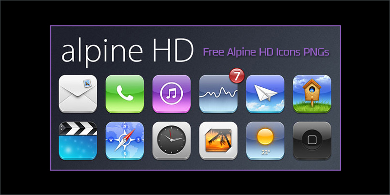 Free Alpine HD iPad iPhone Icon (PNGs)