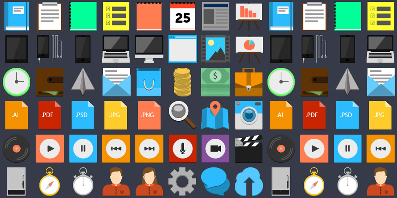 75 Flat Style Psd Icons