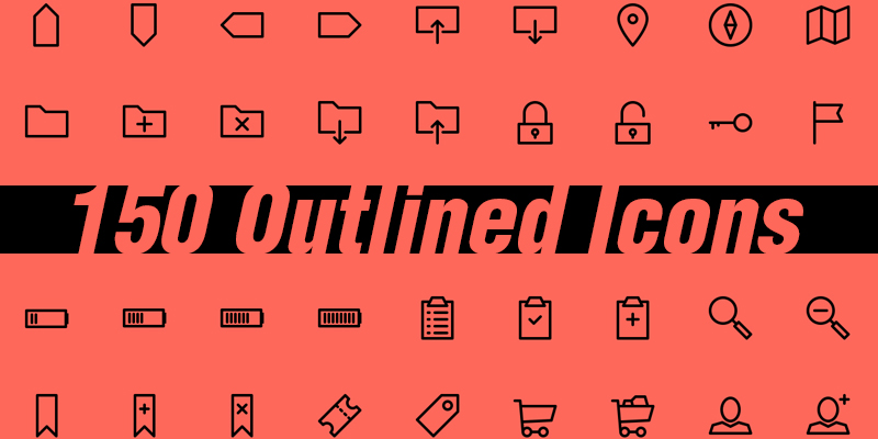 150 Free Outlined Icons