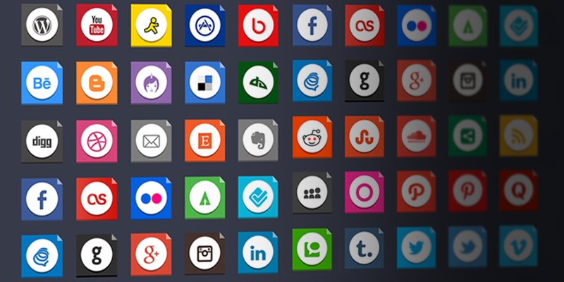 Flaty Social Media Icons (Ai)