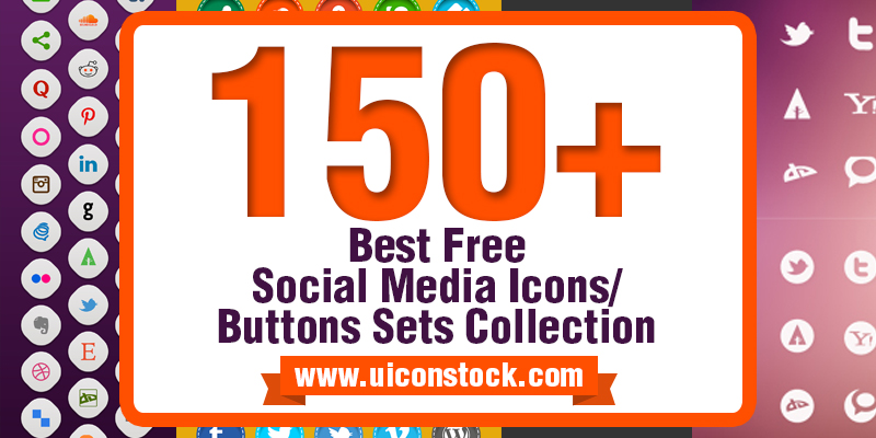 150+ Best Free Social Media Icons/Buttons Sets Collection