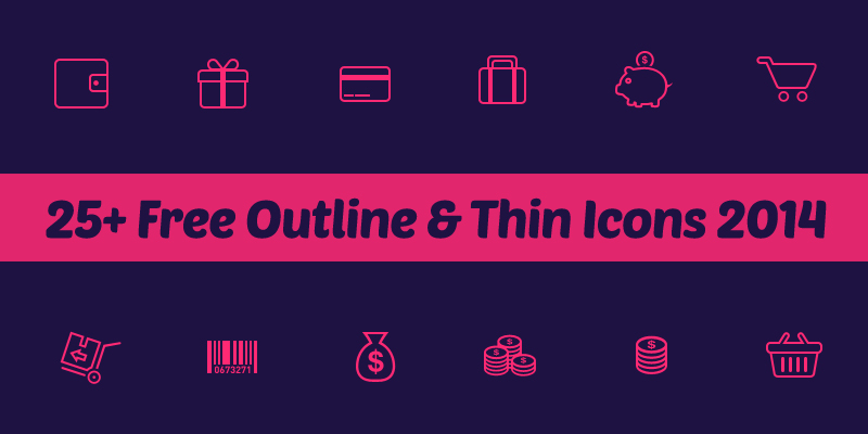 25+ Free Outline & Thin Icons 2014