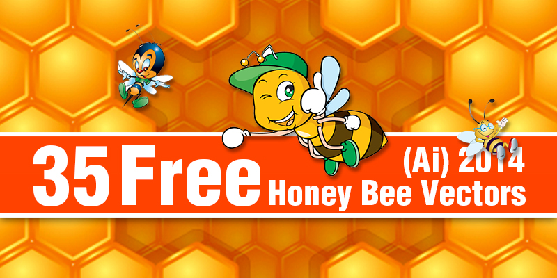 35 Free Honey Bee Vectors (Ai) 2014