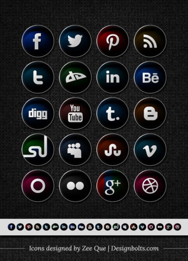 Best Free Social Media Icons Buttons Sets Collection