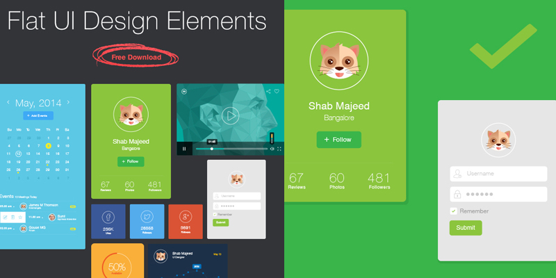 Flat UI Design Elements (Free Download) 2014
