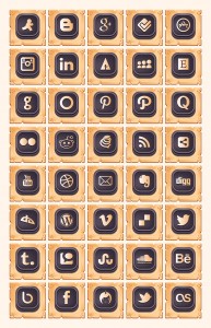 40 Gamy Vintage Social Media Icons (Ai)