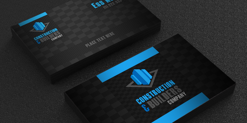 Free Construction Company Business Card Template Design