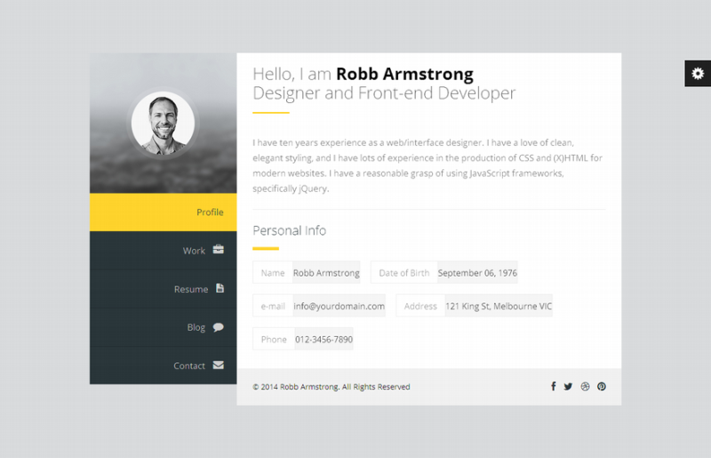 19 Professional Online Resume & CV WordPress Themes 2014 - A Graphic World