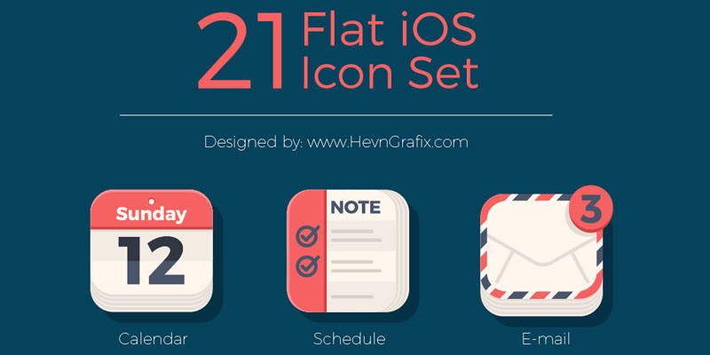 21 Free Flat iOS Icons 2015
