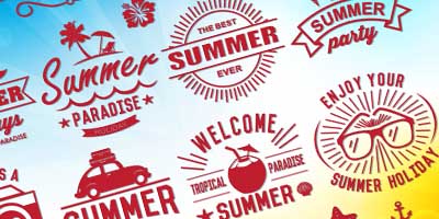 16 Free Summer Vector Logos with Vector Background