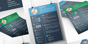 Free Flat Psd Resume with Cover Letter