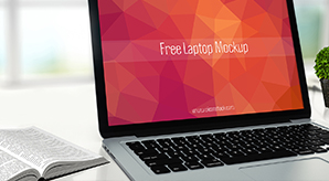 Free Laptop Mockup in Office