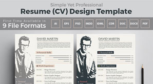 Resume Template For Graphic Designers & Web Developers In 9 File Formats Just $1