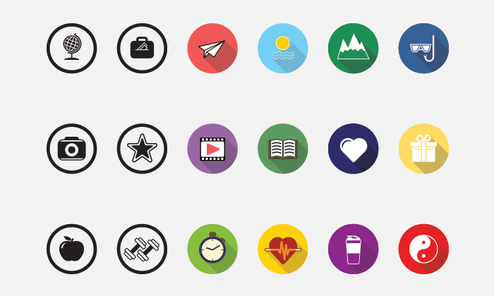18 Free Flat Icons With 3 Categories