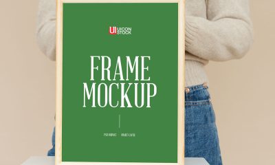 Free-Girl-Showing-Wooden-Frame-Mockup