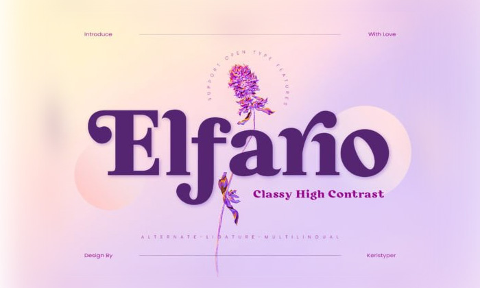 Classy Elfario Serif Font