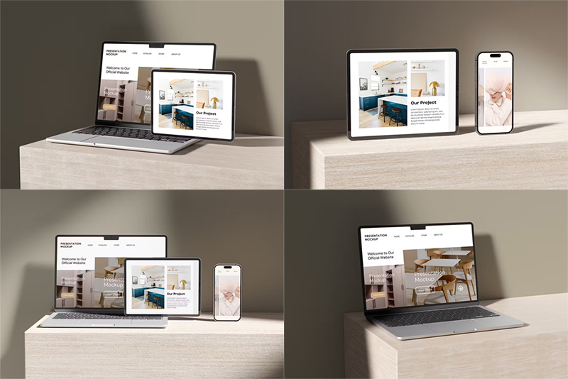 Premium Quality Digital Devices Website Mockup - A Graphic World