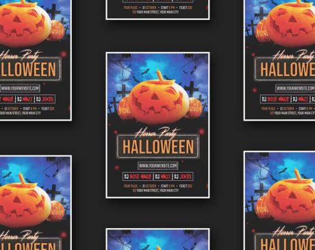 Modern-Pumpkin-Halloween-Party-Flyer-Design-Template
