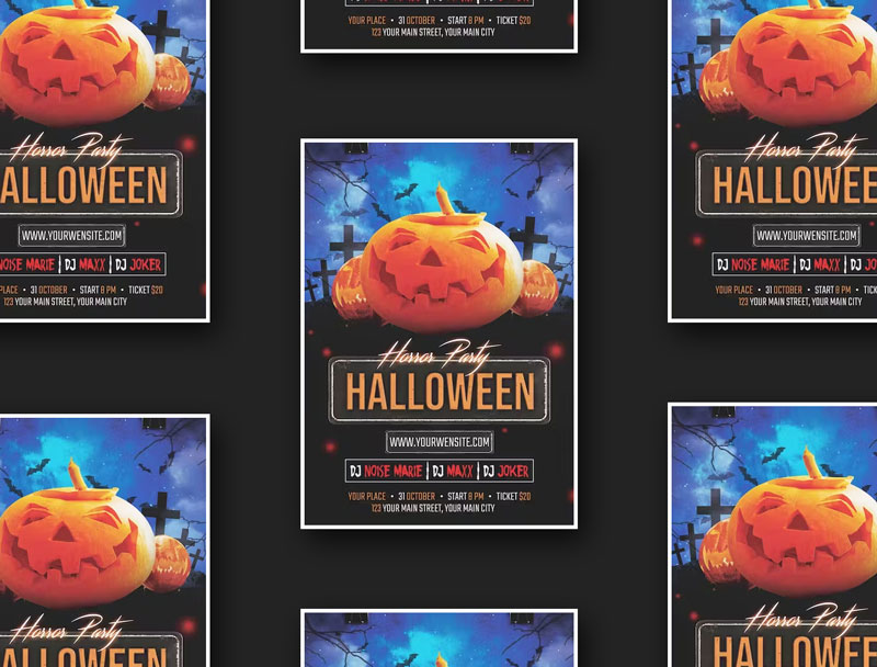 Modern-Pumpkin-Halloween-Party-Flyer-Design-Template